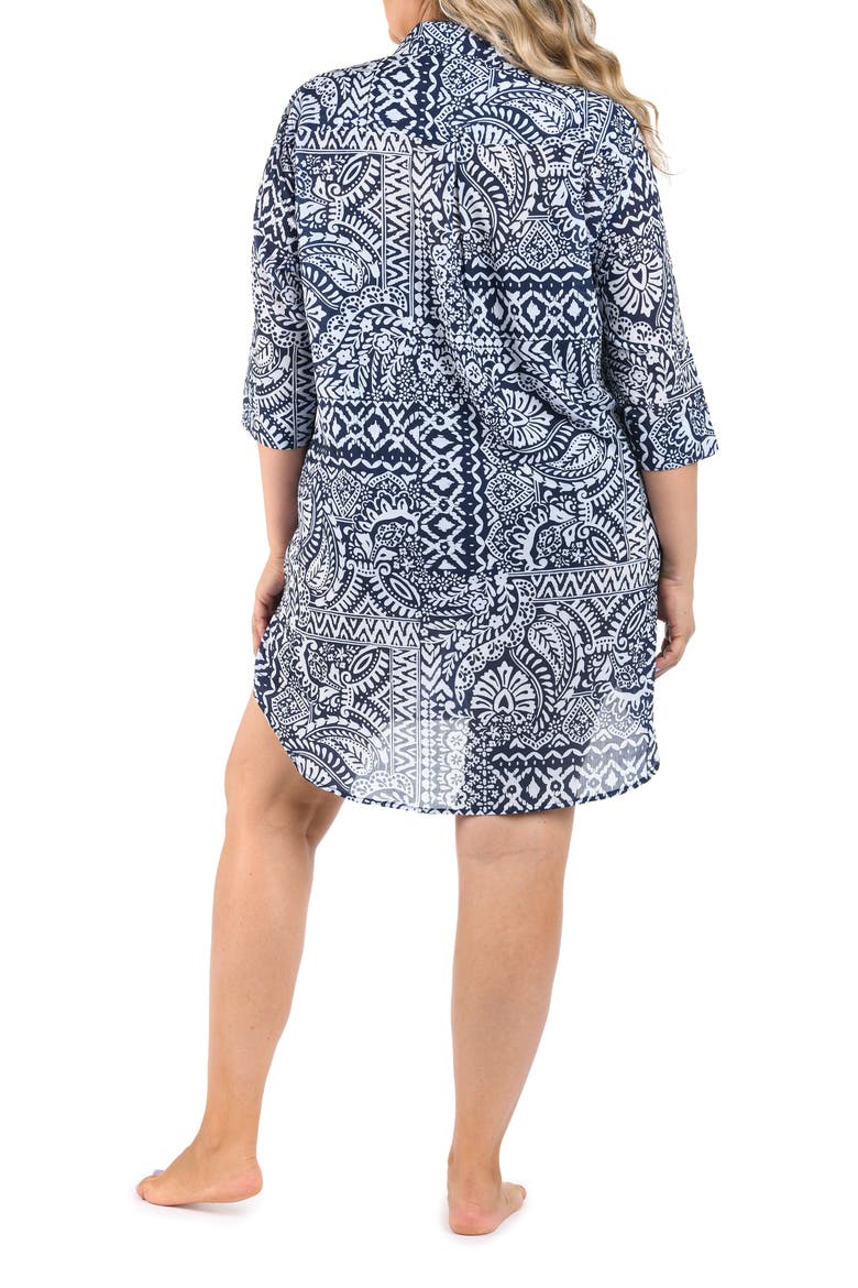 Island Bohemia Cover-Up Tunic, Alternate, color, INDIGO