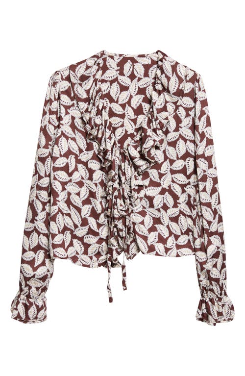 Bode Paper Birch Print Tie Front Top In Multi