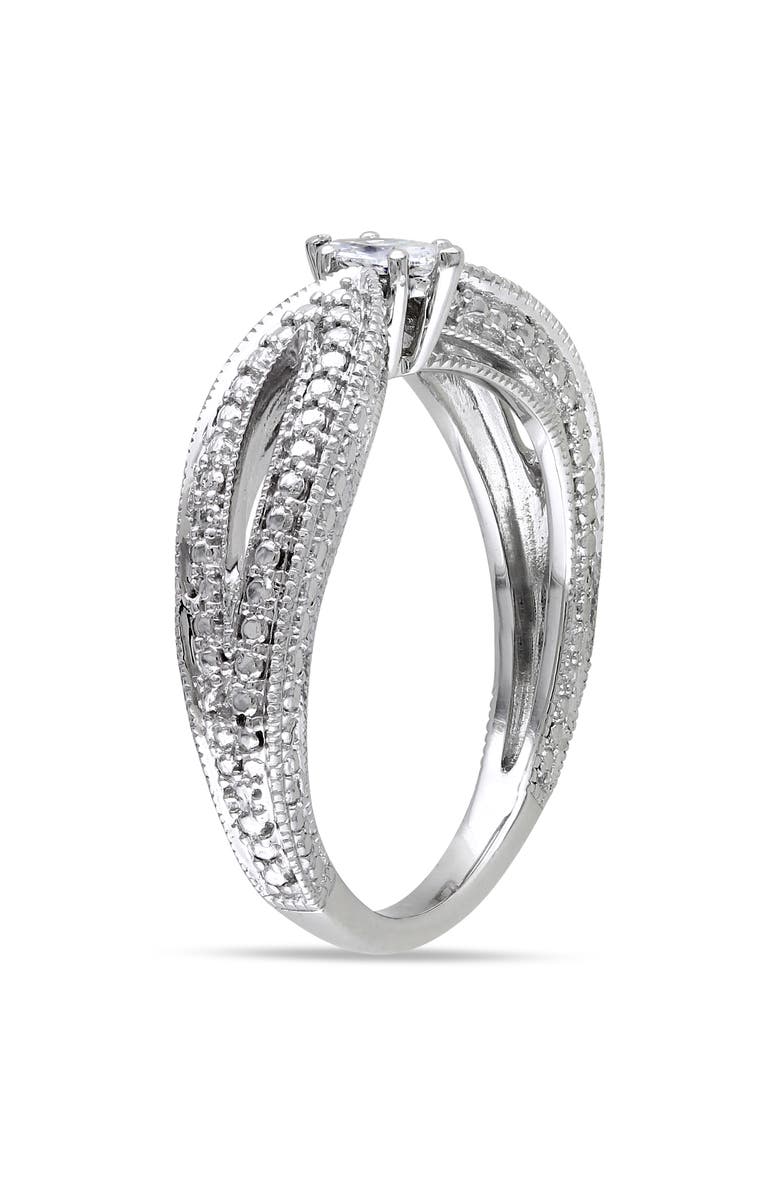 Julianna B. 1/6 CT Marquise Diamond Split Shank Ring 10k, Alternate, color, 10K White Gold