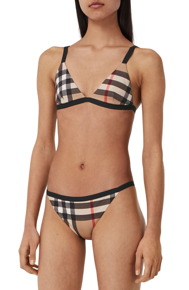 Burberry Loing Check Two-Piece Swimsuit, Alternate, color, 
