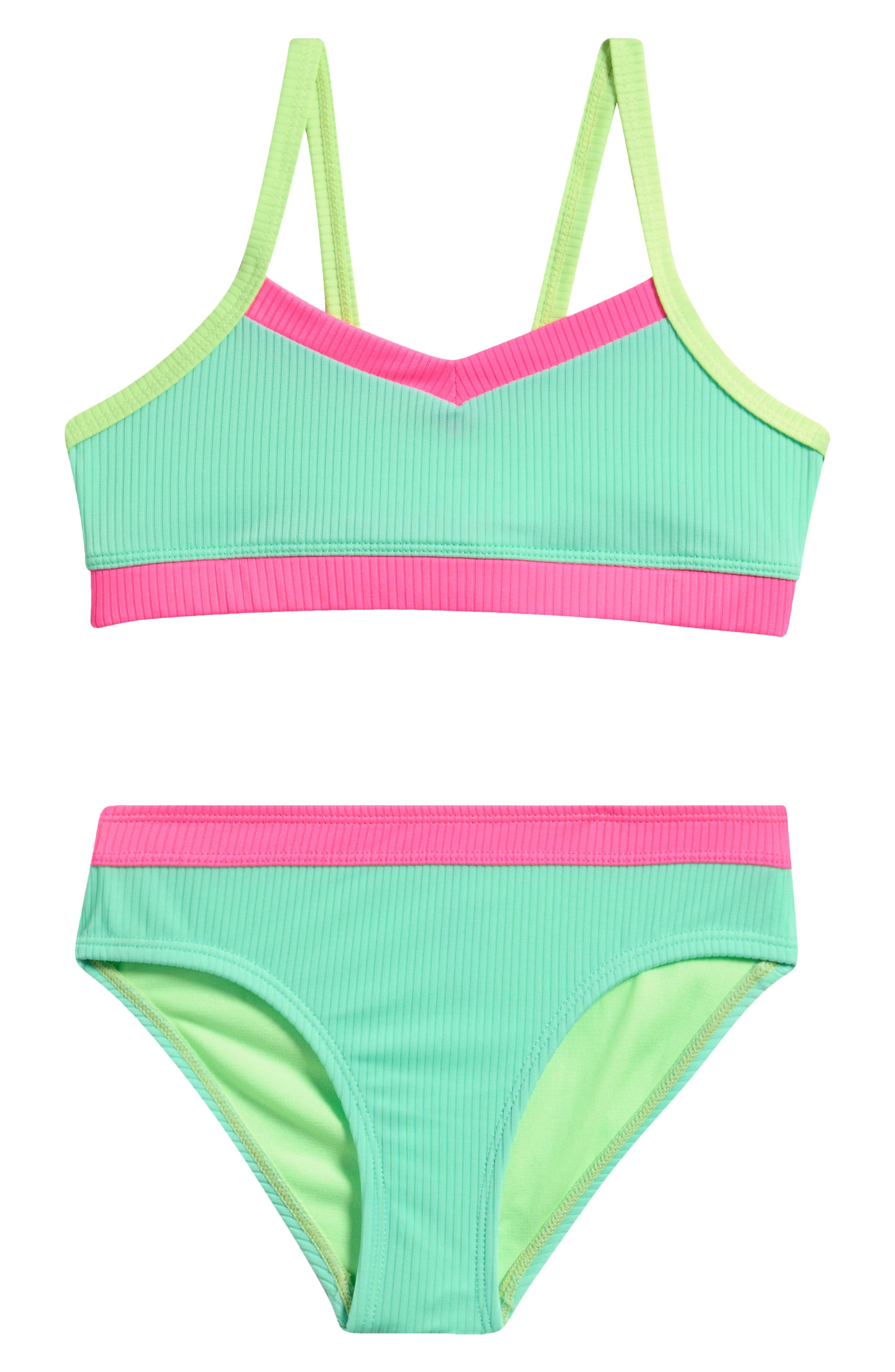 Breaking Waves Kids' Colorblock Two-Piece Bikini Swimsuit