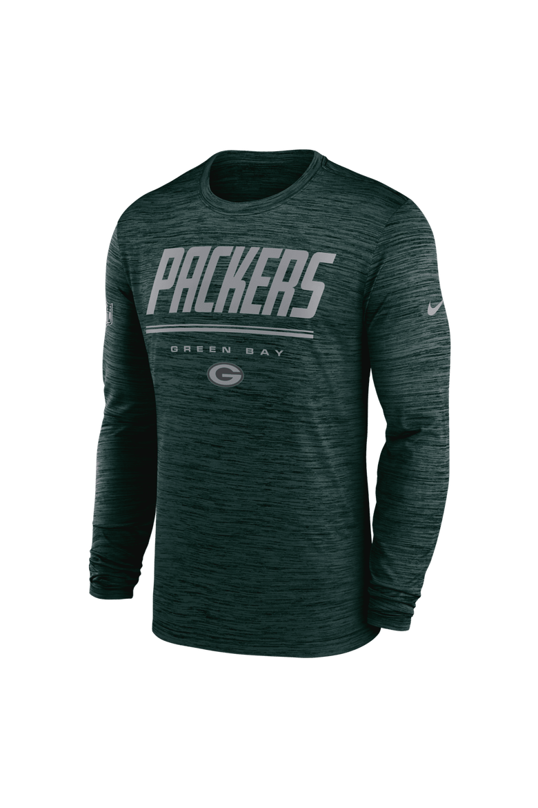 Men's Nike Green Green Bay Packers Sideline Offensive Transition Velocity Dri-FIT Long Sleeve T-Shirt, Alternate, color, Green