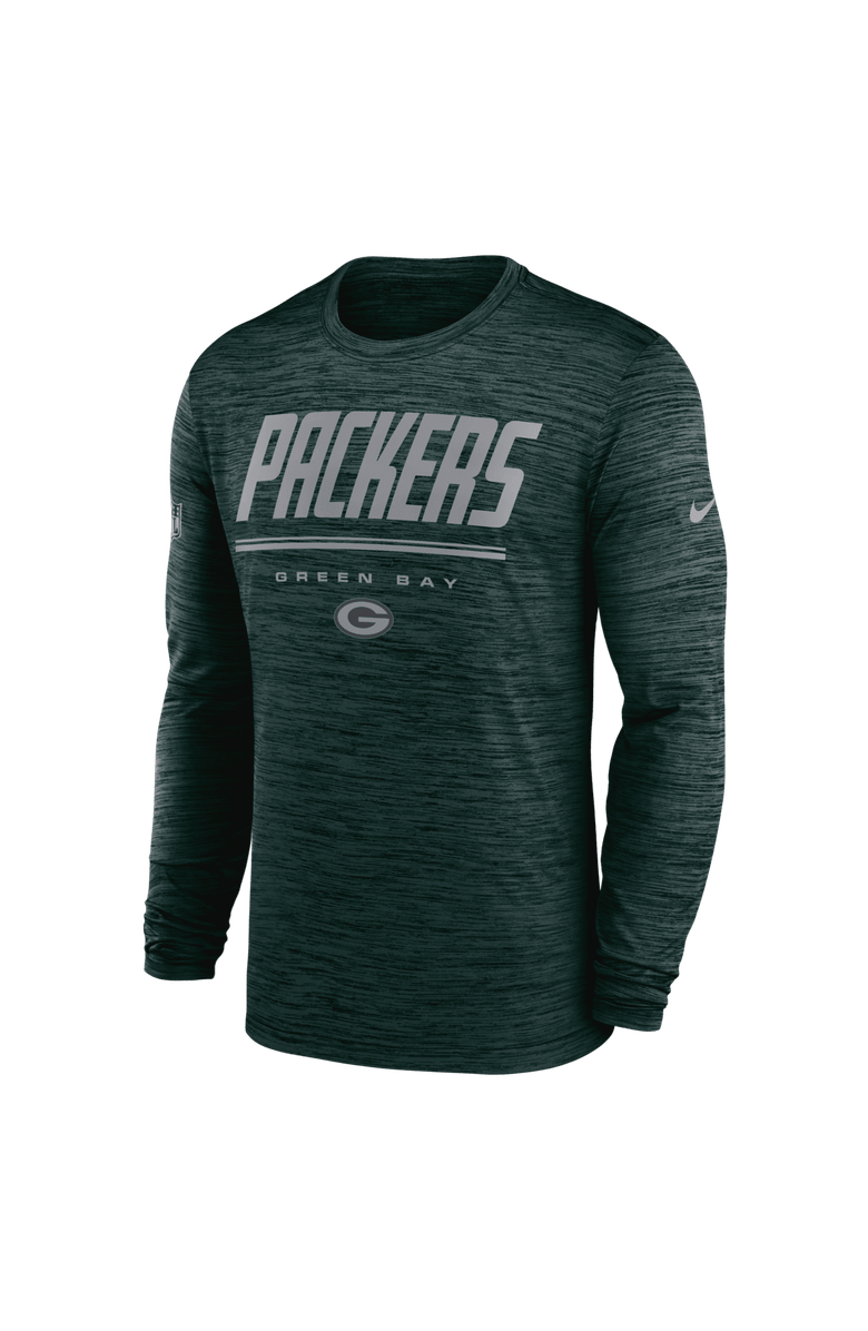 Nike Men's Nike Green Green Bay Packers Sideline Offensive Transition Velocity Dri-FIT Long Sleeve T-Shirt, Alternate, color, Green