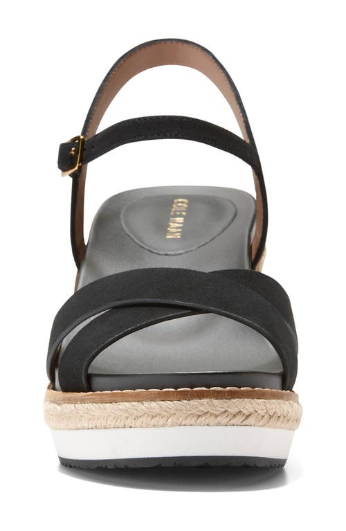 Cole Haan Silvee Espadrille Wedge Sandal In Black Suede