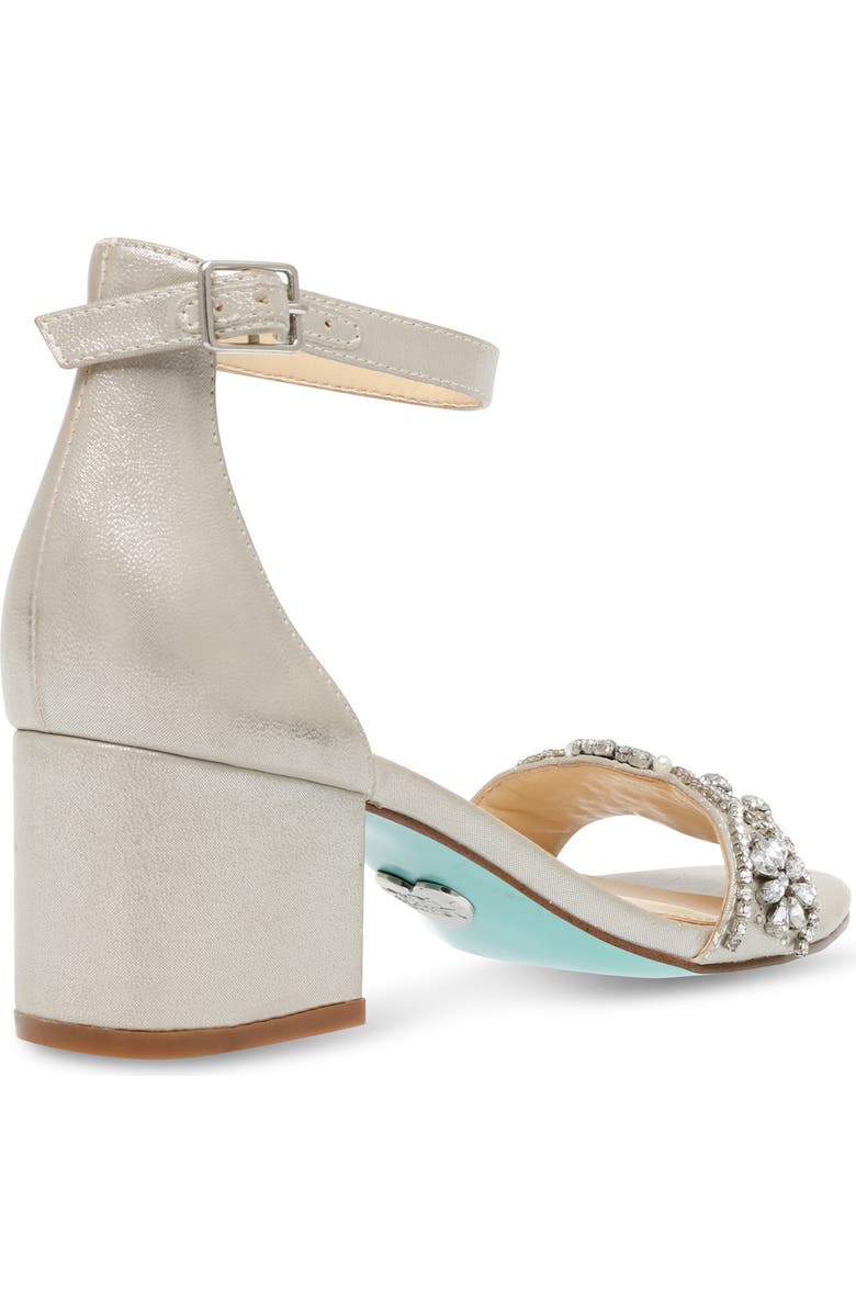 Betsey Johnson Crystal Embellished Block Heel Sandal, Alternate, color,