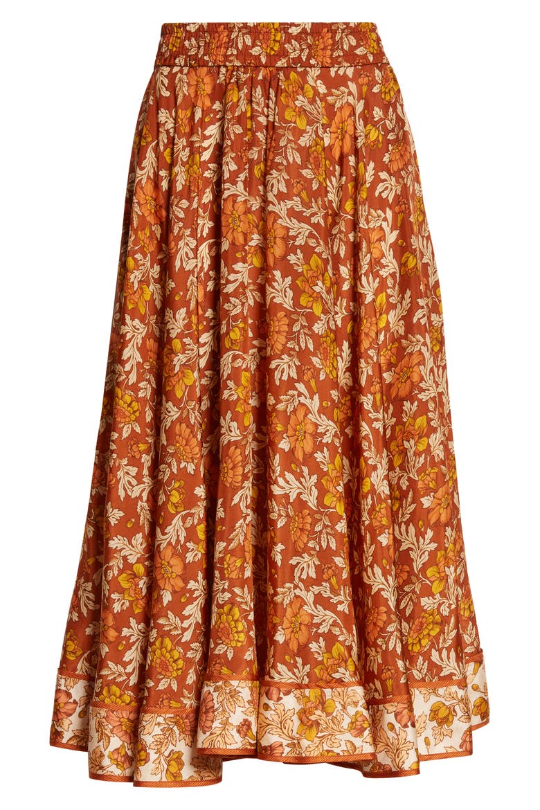 Andie Floral Silk Skirt, Alternate, color, TERRACOTTA FLORAL