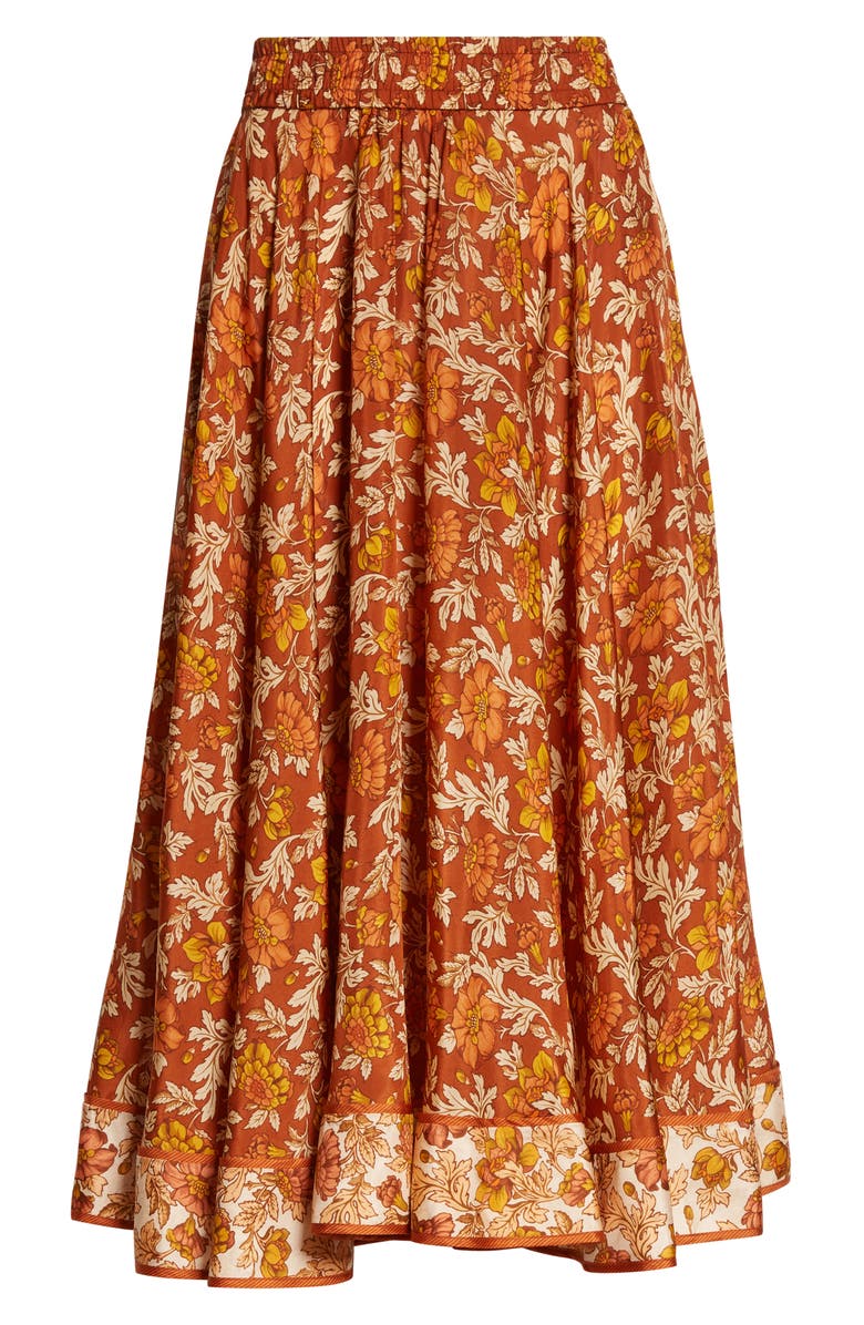 Zimmermann Andie Floral Silk Skirt, Alternate, color, 