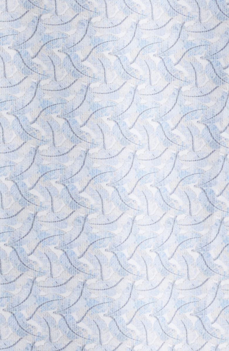 Bugatchi Milo OoohCotton<sup
®</sup
 Abstract Print Short Sleeve Button-Up Shirt, Alternate, color, Air Blue