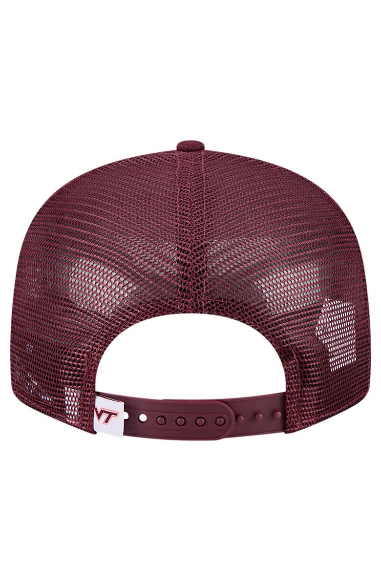 New Era Men's New Era Maroon Virginia Tech Hokies 9FIFTY Trucker Snapback Hat, Alternate, color, 