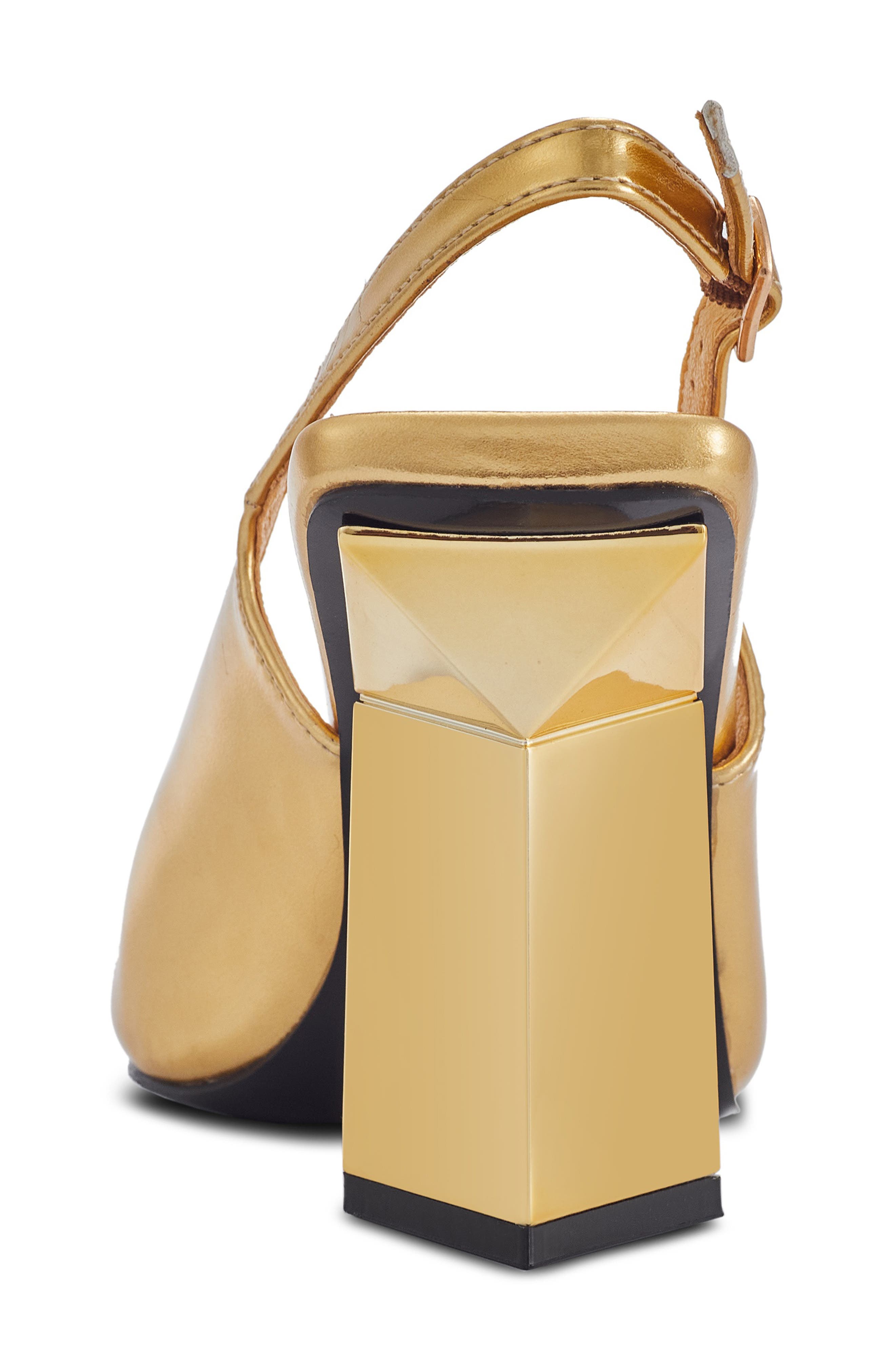 Jane Cap Toe Slingback Pump, Alternate, color, GOLD