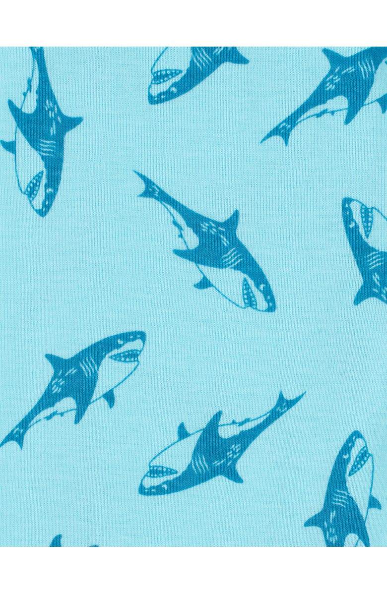 Leveret Kids Cotton Two-Piece Printed Pajamas, Animals & Characters, Alternate, color, Sharks Royal Blue