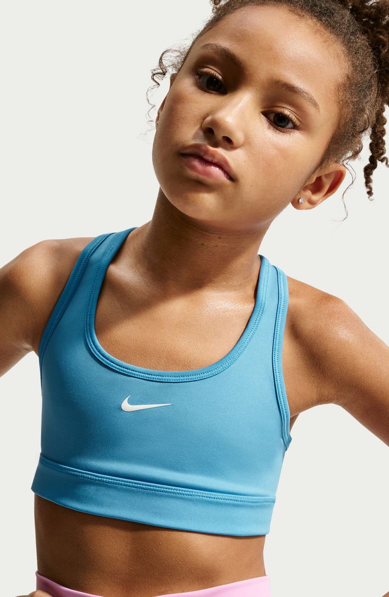 Nike Kids' Dri-FIT Racerback Sports Bra, Alternate, color, University Blue