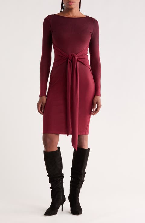 Long Sleeve Wrap Style Dress