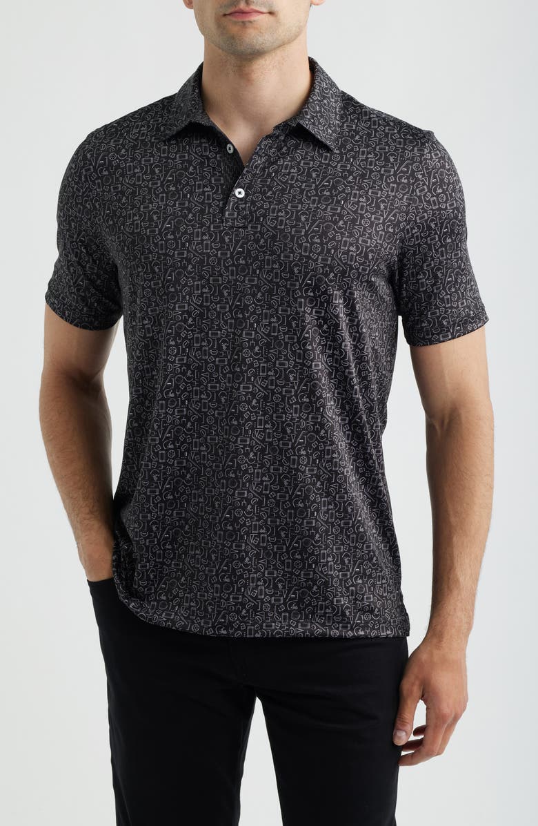 Johnston & Murphy XC+<sup>™</sup> Performance Game Day Polo, Main, color, Black