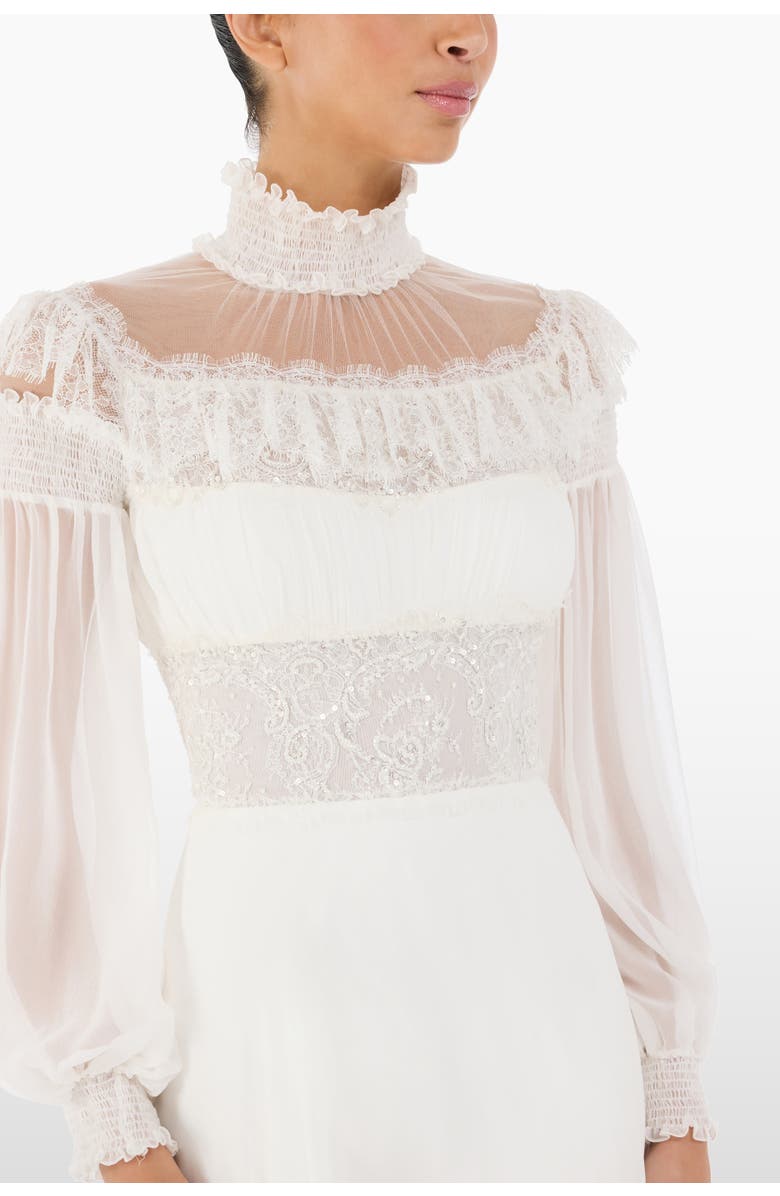 Jenny Packham Arden Ruffled Maxi Dress, Alternate, color, Ivory