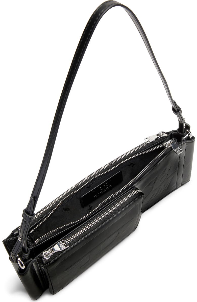 DIESEL<sup>®</sup> Flag-D-Modular Logo Embossed Shoulder Bag, Alternate, color, Black