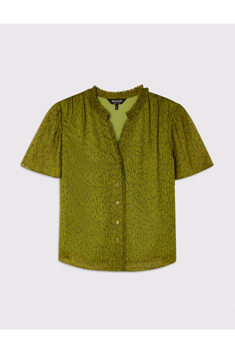 Dragonfly Short Sleeve Blouse, Alternate, color, Green/Multi