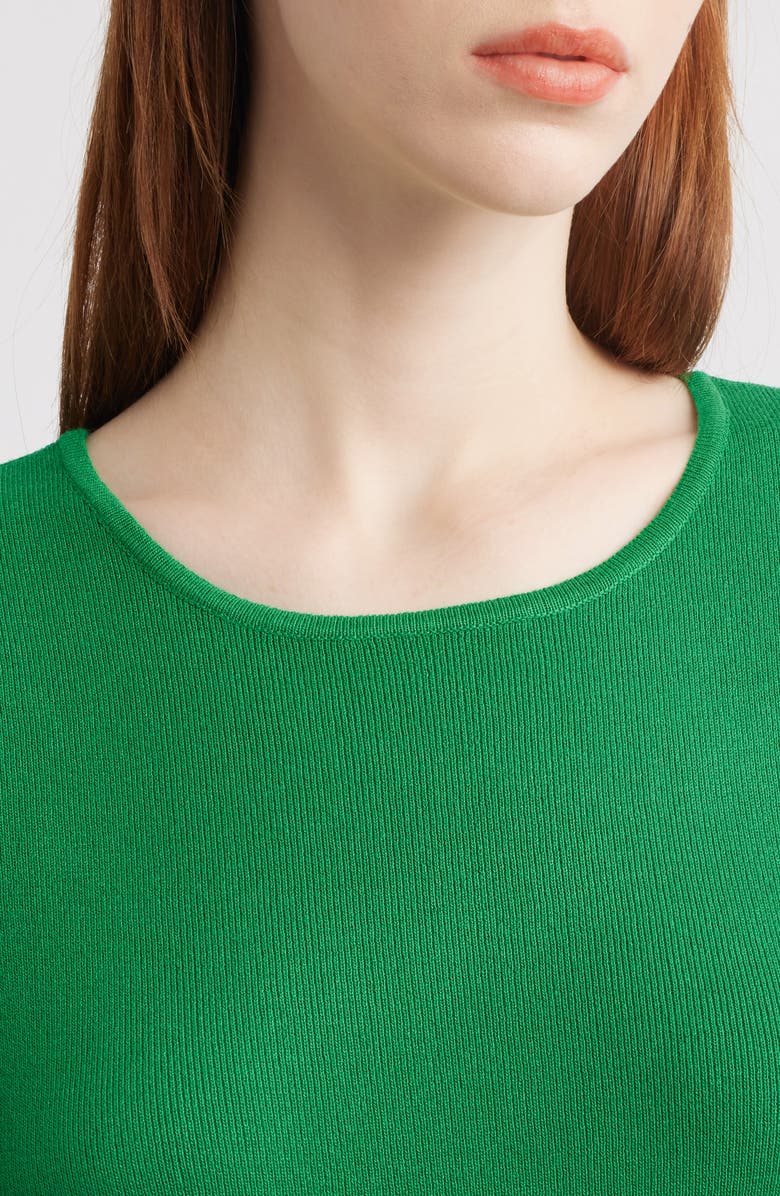 Tahari ASL Short Sleeve Sweater, Alternate, color, Emerald