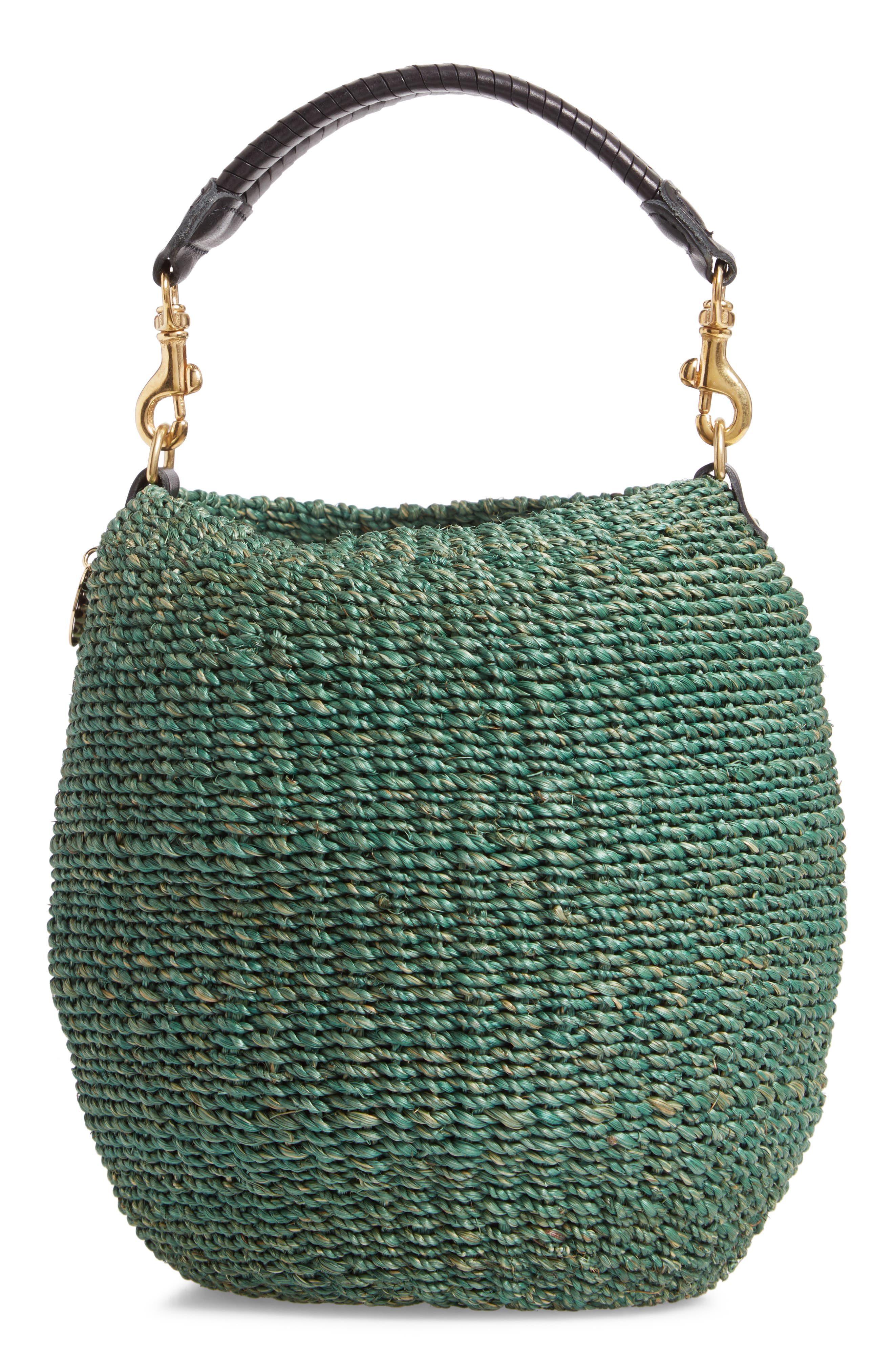 Clare V. Pot de Miel Top Handle Straw Basket Bag, Main, color, 