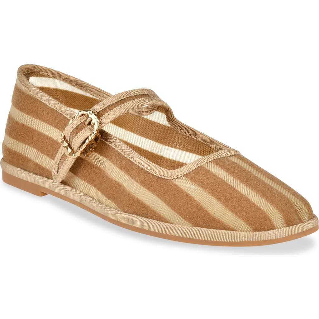 Dolce Vita Tameka Ballet Flats Tan Stripe Mesh In Tan Stripe Mesh