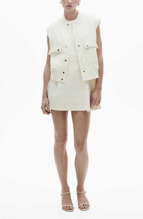 Mango Textured Sleeveless Minidress In Off White