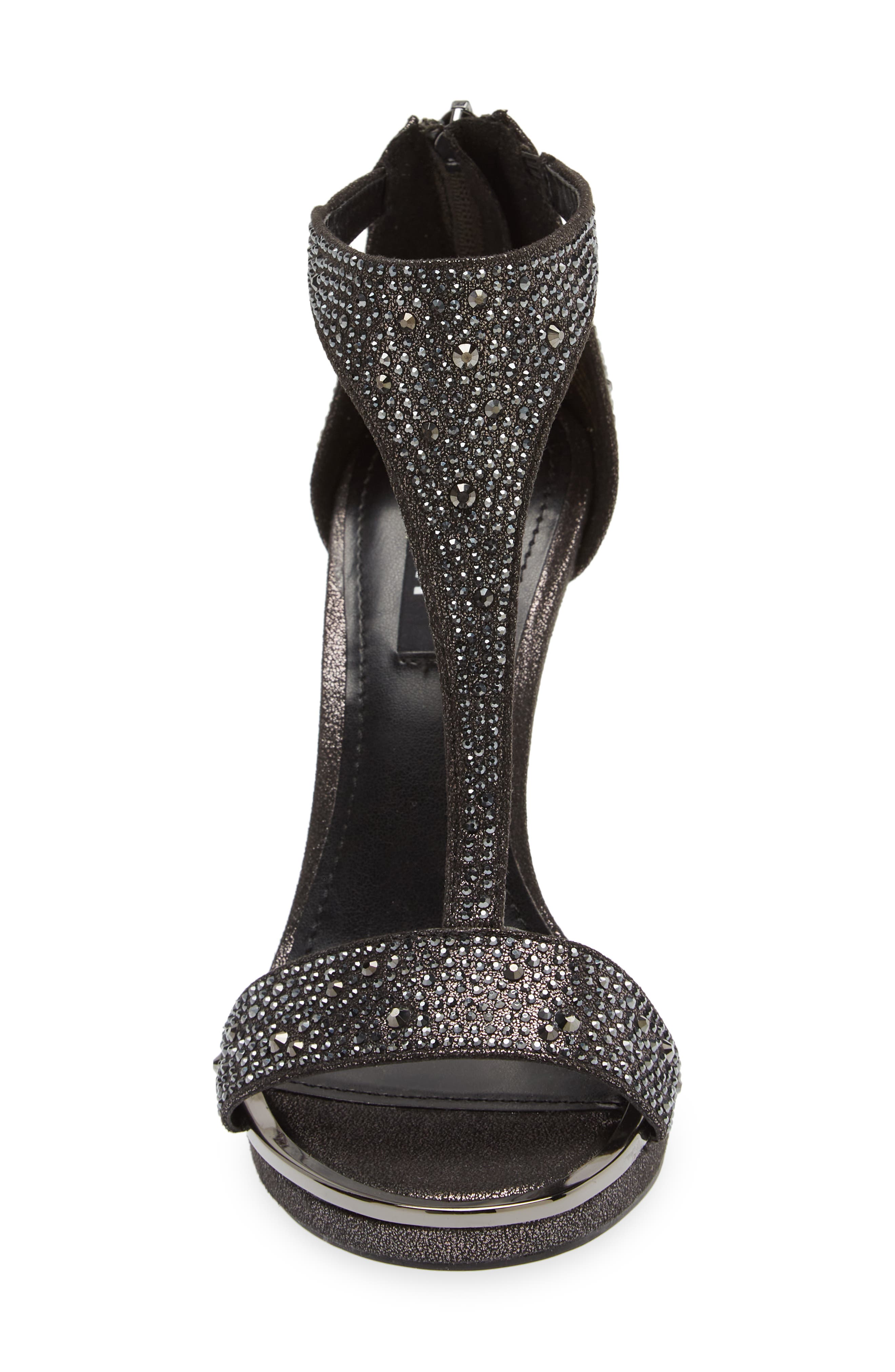 Dris T-Strap Sandal, Alternate, color, BLACK GUNMETAL