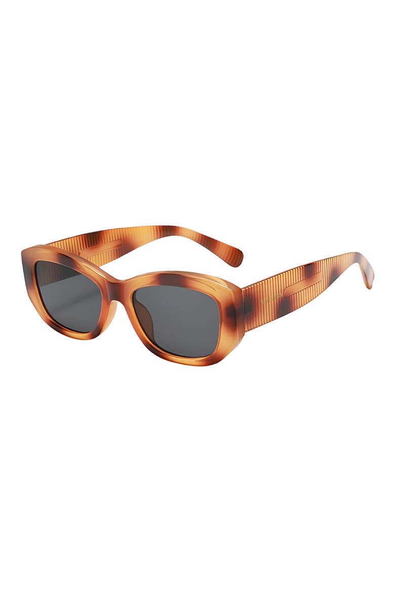 Simone 55mm Polarized Geometric Sunglasses, Alternate, color, TRANSPARENT TORTE / BLACK