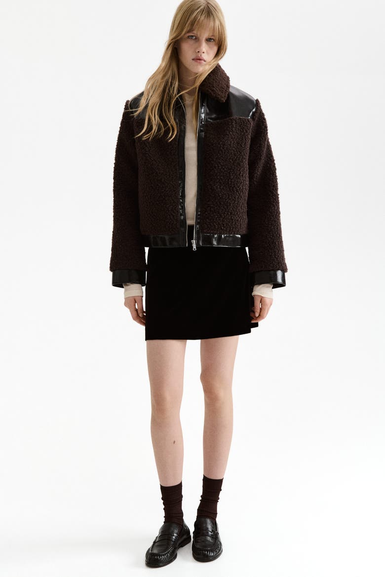 Teddy Jacket, Alternate, color, Dark brown