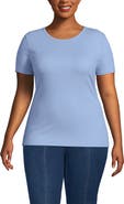 Lands' End Plus Size Micro Rib T-Shirt