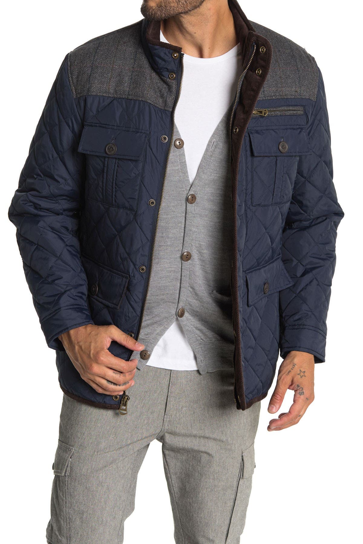 Cole Haan Quilted Utility Pocket Jacket