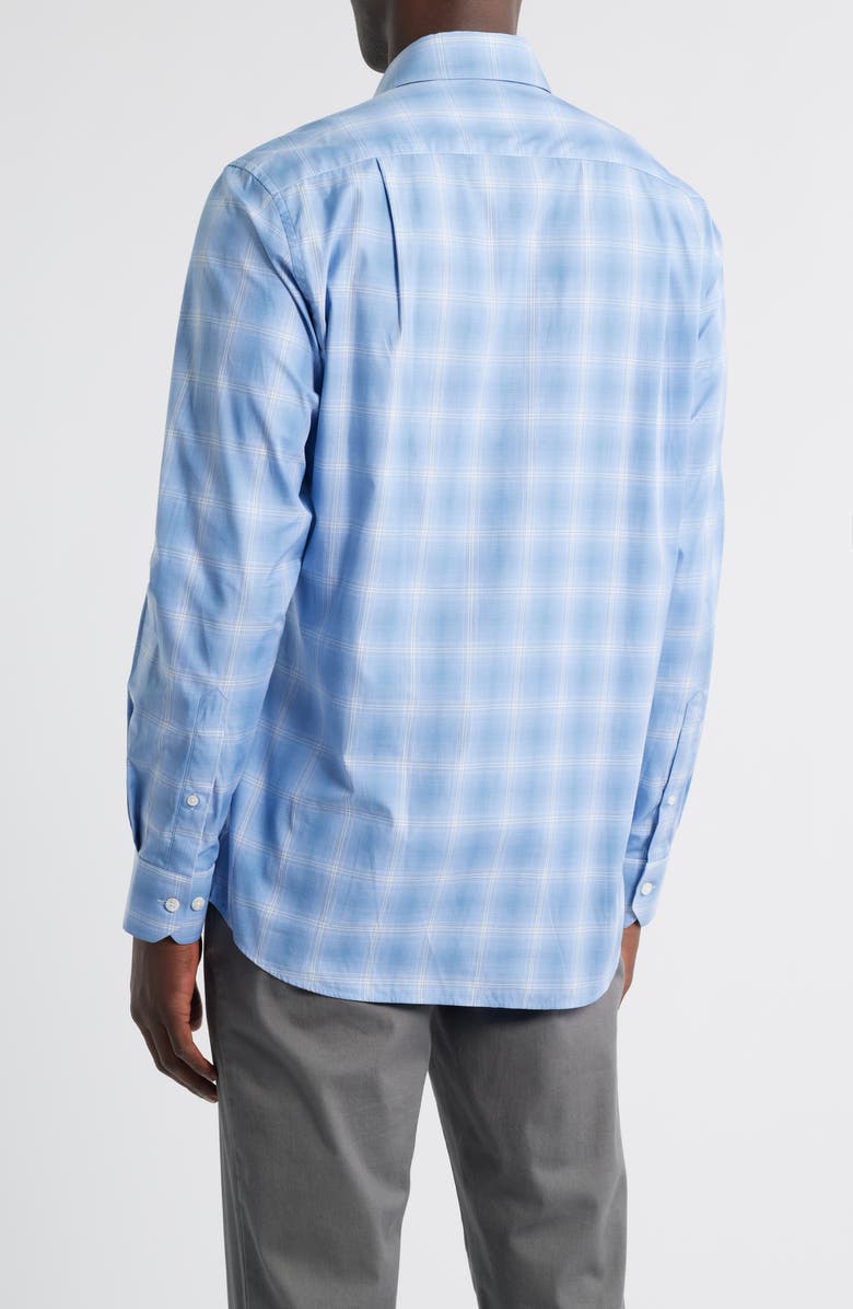 Scott Barber Canclini Regular Fit Plaid Cotton Poplin Button-Up Shirt, Alternate, color, Blue