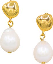 LA MENO Elegant Baroque Pearl Drop Earrings