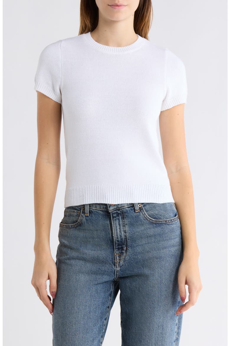 Favorite Short Sleeve Sweater, Main, color, WHITE
