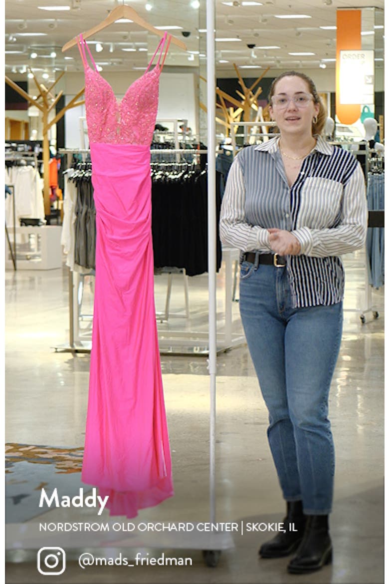 Neon Prom Dress with Beautiful Lace Bodice and Jersey Skirt video
