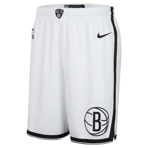 Nike White Brooklyn Nets 2024/25 Association Edition Swingman Shorts In White