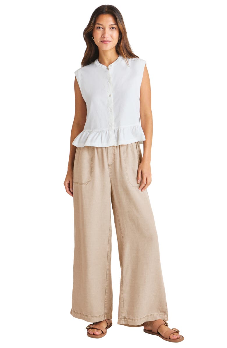 Splendid Alice Sleeveless Peplum Button-Up Shirt, Alternate, color, 