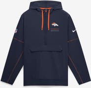 Nike Men's Nike Navy Denver Broncos Sideline Logo Glory Anorak Half-Zip Hooded Jacket