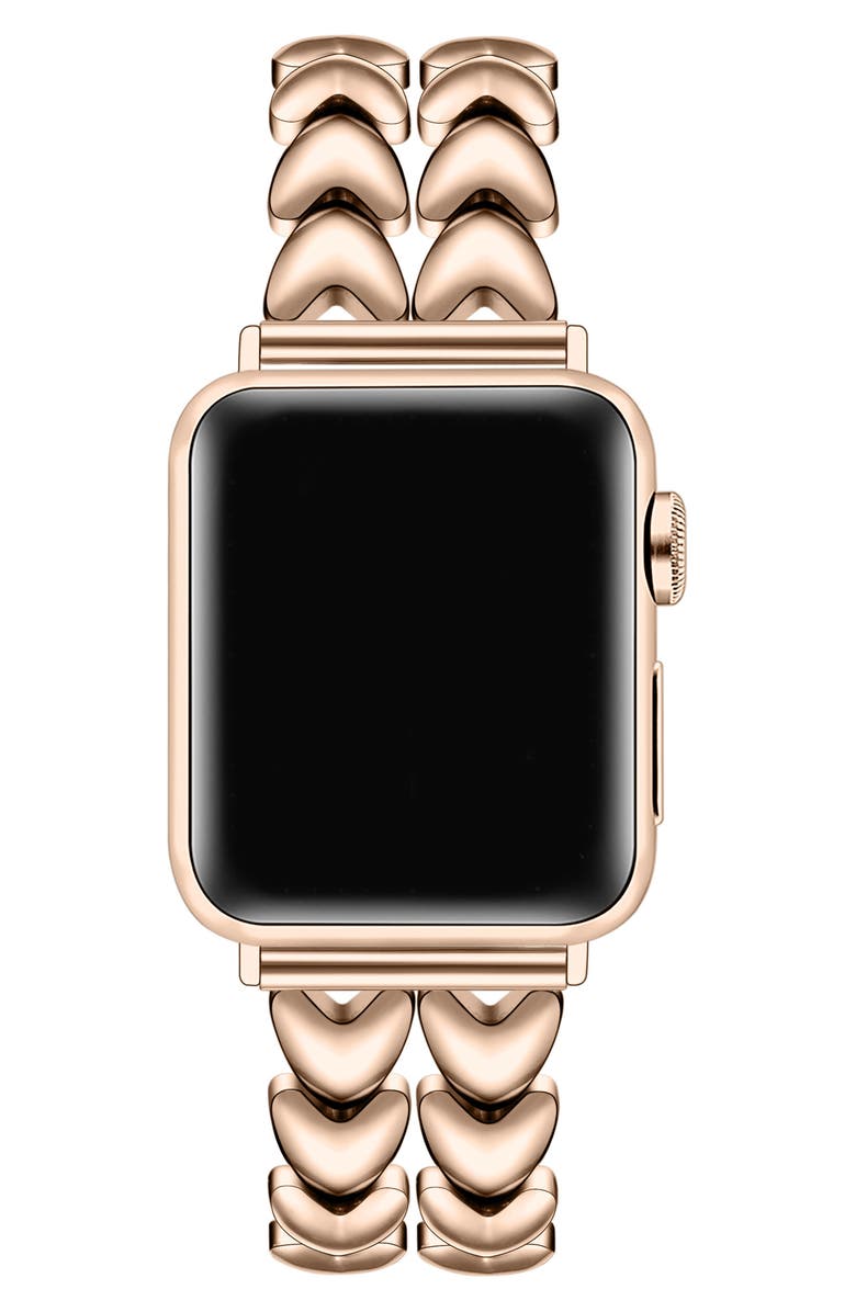 The Posh Tech Crush Hearts Apple Watch<sup>®</sup> Bracelet Watchband, Alternate, color, Rose Gold