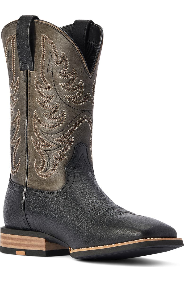 Ariat Everlite Countdown Square Toe Cowboy Boot, Main, color, Black