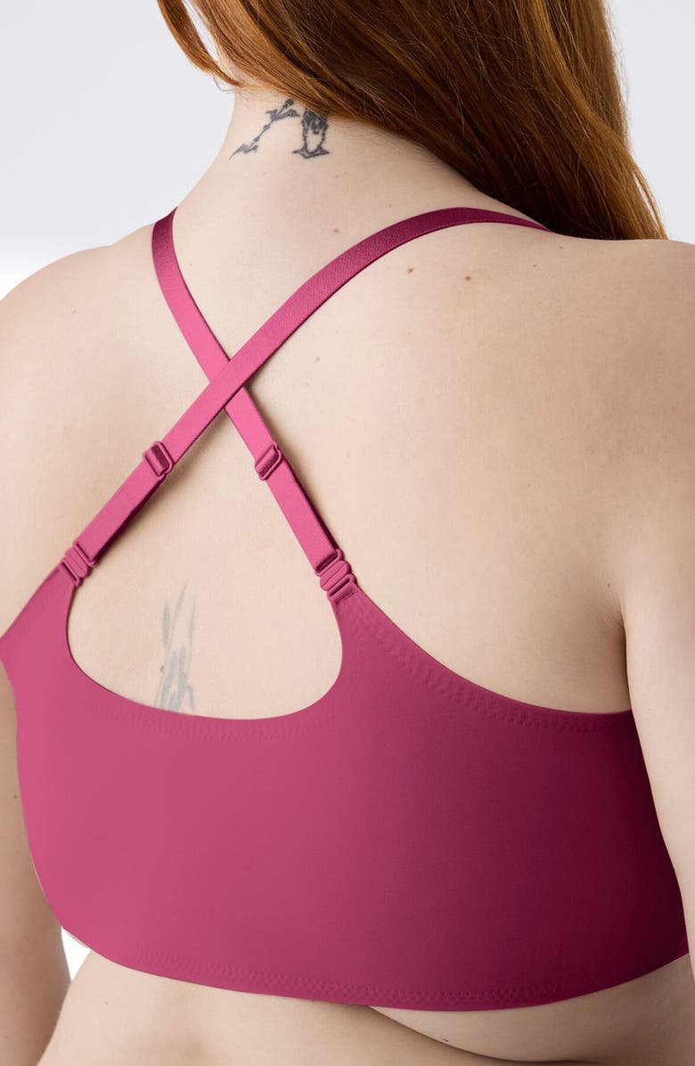 True & Co The True Body Triangle Convertible Strap Bralette, Alternate, color, Sangria