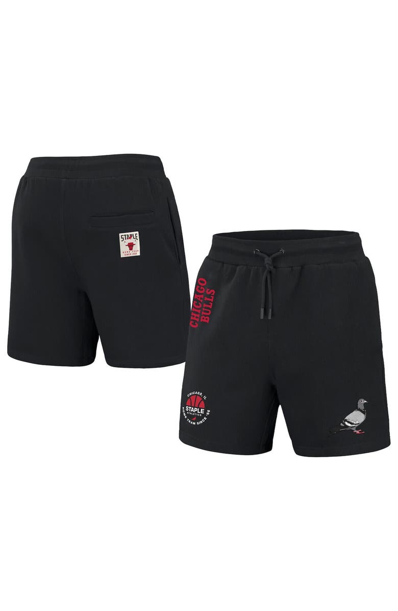 STAPLE Men's NBA x Staple Black Chicago Bulls Home Team Shorts, Alternate, color, Black