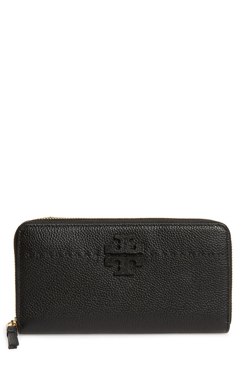 Tory Burch McGraw Leather Continental Zip Wallet, Main, color, 