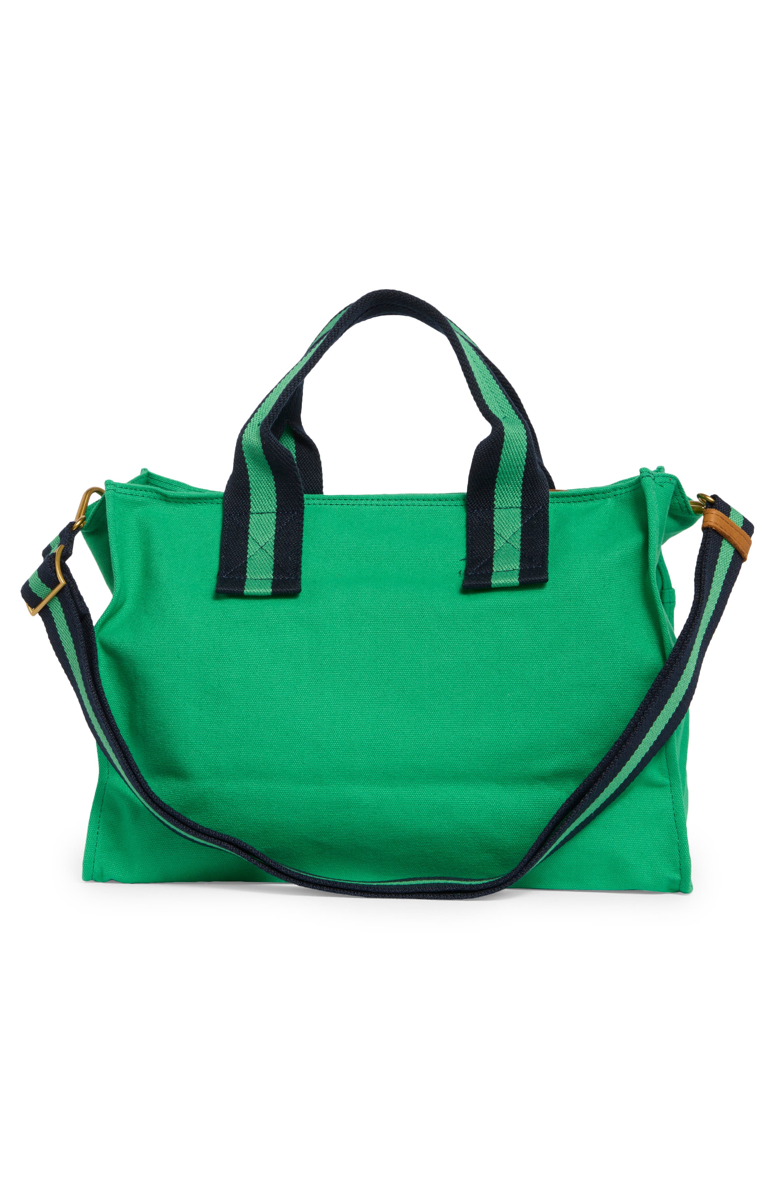 New Amsterdam Leatherworks Multi Compartment Canvas Tote Bag, Alternate, color, Kelly/ Kelly