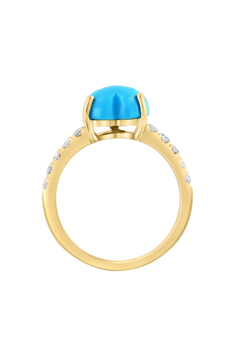 EFFY 14K Yellow Gold Turquoise & Diamond Ring, Alternate, color, 