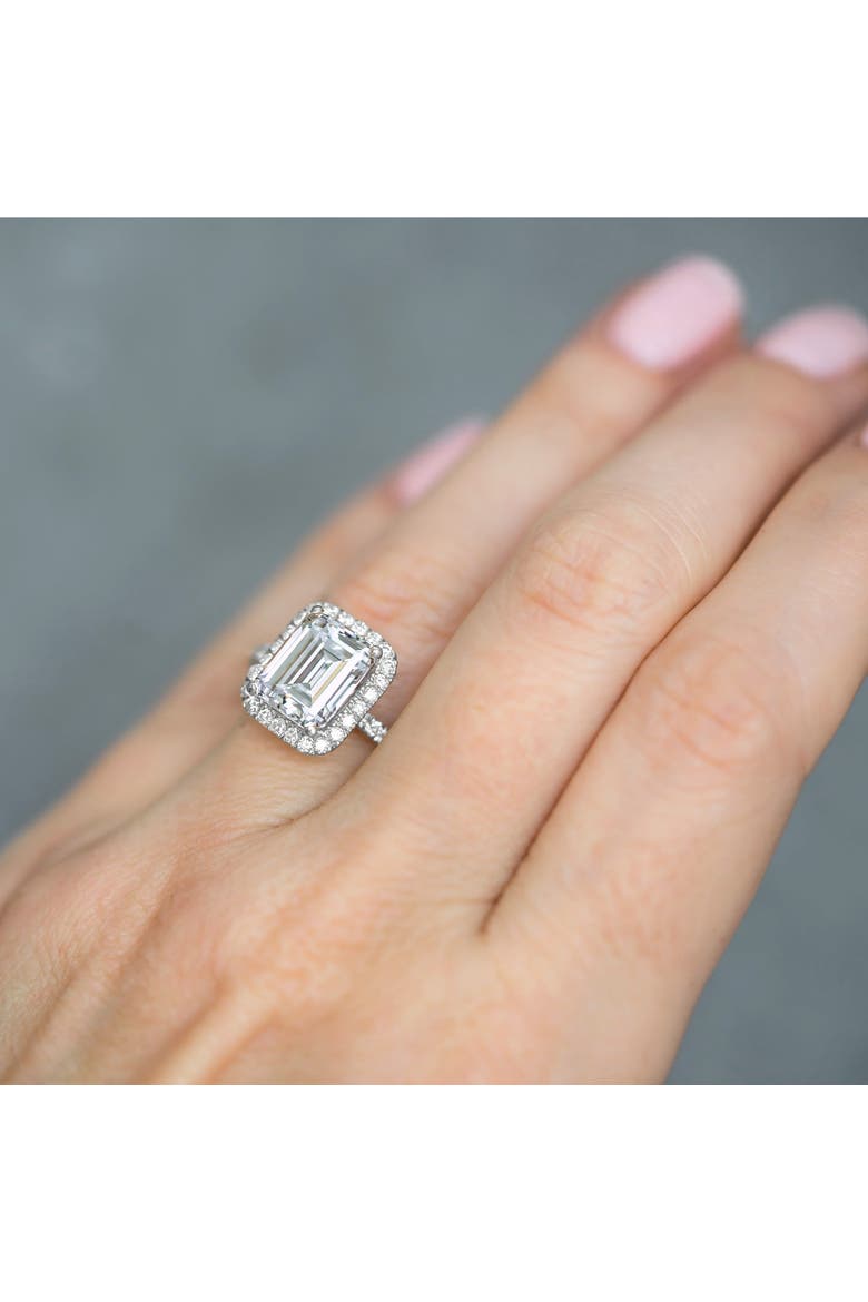 Lab Moissanite & Diamond Engagement 14k, Alternate, color, 3.32ct/White Gold