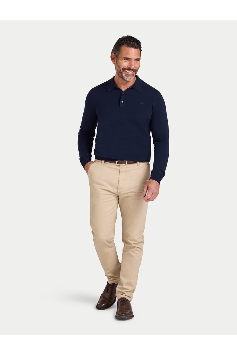 Long Sleeve Knitted Polo Shirt, Alternate, color, Navy