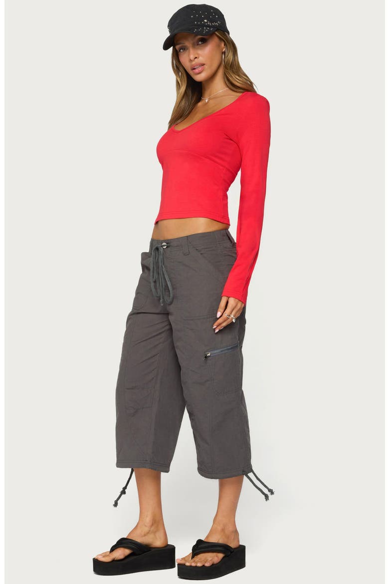 Feva V-Neck Long Sleeve Top, Alternate, color, RED