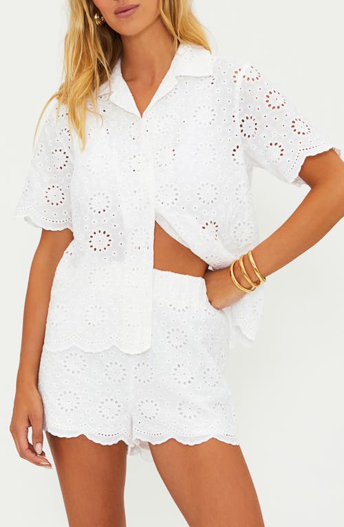 BEACH RIOT BEACH RIOT LEXIE COTTON EYELET COVER-UP SHIRT