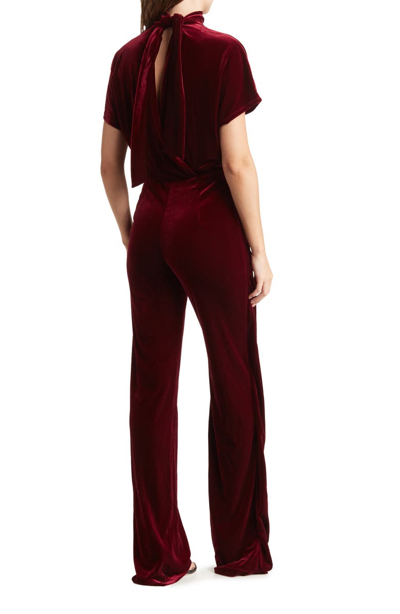 Black Halo Cash Velvet Blouson Jumpsuit, Alternate, color,