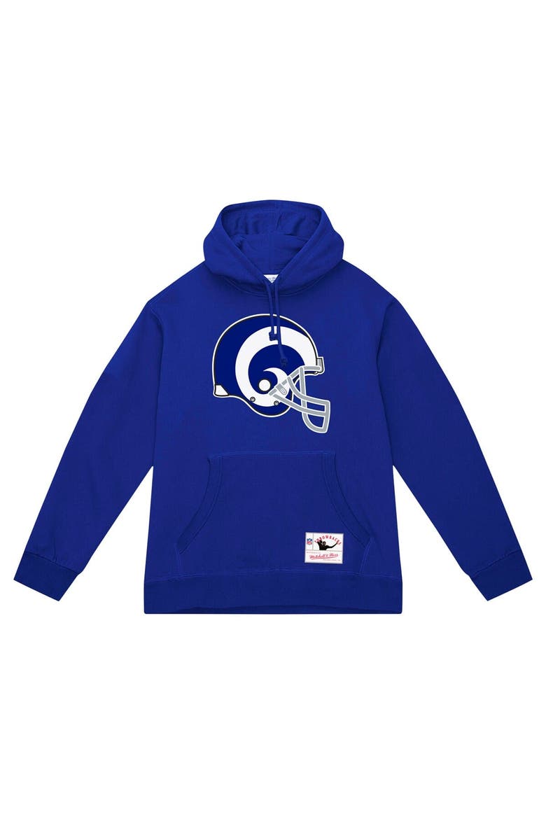 Men's Mitchell & Ness Royal Los Angeles Rams Helmet Logo Vintage Pullover Hoodie, Alternate, color, Royal